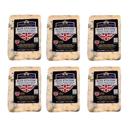 Food-United BLUE STILTON CHEESE Blauschimmelkäse PDO 6x 150g Blaukäse von Coombe-Castle passt zu Port-Wein Chutney Birnen Feigen-Senf Pilzen u. Walnüssen von FOOD-UNITED