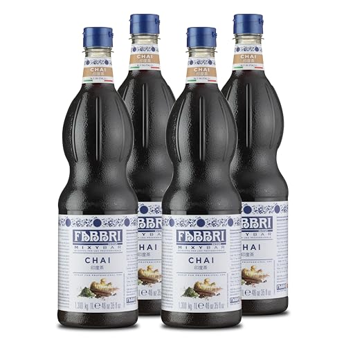 Food-United CHAI-TEE-SIRUP 2x1L FLASCHE | FABBRI Mixybar | Sciroppo Di Tè | Sirup aus Schwarztee Ingwer & Zimt | fabbri 1905 cocktail bar syrop | für Chai-Grog Frühstück Eiscafes Cocktail-Bars (2) von FOOD-UNITED