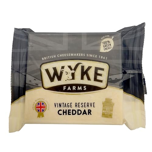 Food-United CHEDDAR-KÄSE Vintage Reserve 200g Stück von WYKE Farms extra vintage cheddar cheese 15 Monate gereift englischer Hartkäse perfekt zu Käseplatten Pasta Burgern Fondue (1) von FOOD-UNITED