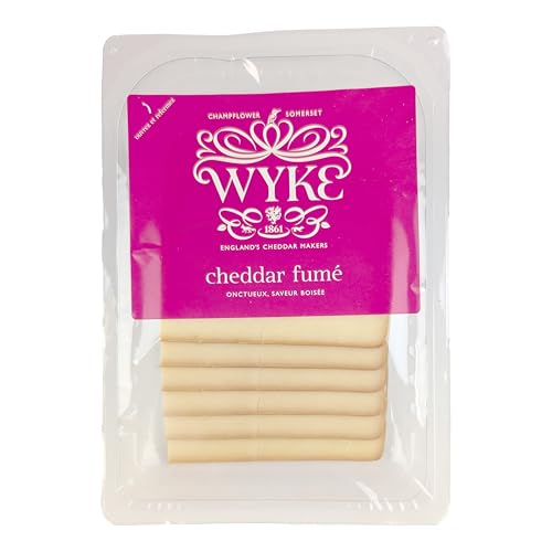 Food-United CHEDDAR-KÄSE geräuchert 6 Scheiben 160g von WYKE Farms cheddar cheese englischer Hartkäse Rauchkäse ideal zu Toasties Burger Sandwiches Wraps Käseplatten Saucen (1) von FOOD-UNITED