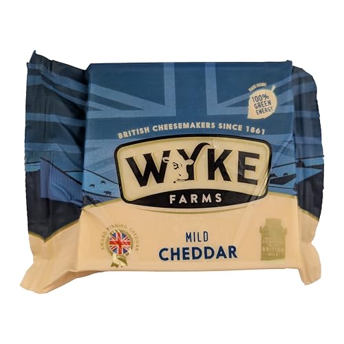 Food-United CHEDDAR-KÄSE weiß und mild 200g Stück von WYKE Farms semi-mature cheddar cheese 3 Monate gereift englischer Hartkäse perfekt zu Käseplatte Nudeln Burgern Pasta Pizza mac-n-cheese (1) von FOOD-UNITED