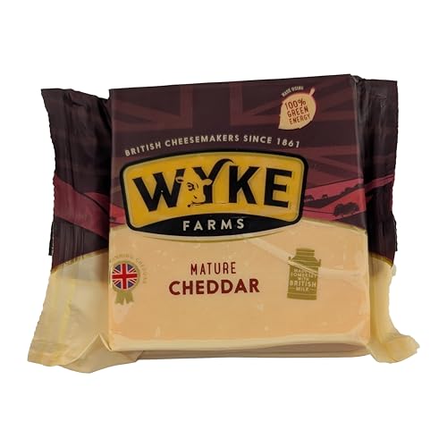 Food-United CHEDDAR-KÄSE weiß und reif 200g Stück von WYKE Farms mature cheddar cheese 6 Monate gereift englischer Hartkäse perfekt zu Käseplatte Nudeln Burgern Pasta Pizza mac-n-cheese (1) von FOOD-UNITED