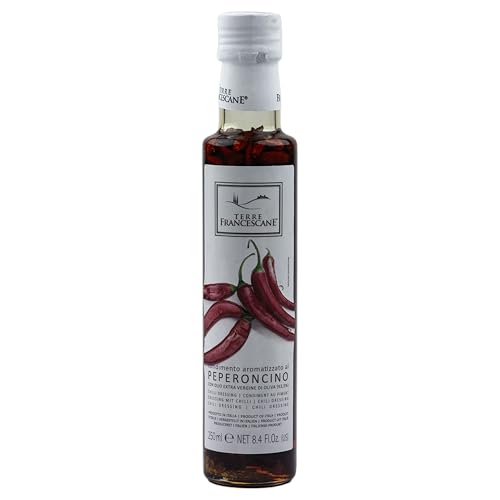 Food-United Chili-Öl 250ml von TERRE FRANCESCANE Extra Natives Olivenöl mit Chili-Schoten Premium-Dressing-Öl aus Italien für Feinschmecker-innen und die mediterrane Küche von FOOD-UNITED