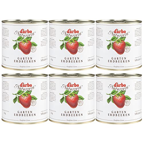 Food-United GARTENERDBEEREN-KONFITÜRE Extra naturrein 6x 3kg Dose fruchtiger-Brot-Aufstrich von DARBO höchster Qualität für Frühstück Füllungen Gebäck Kuchen Plätzchen von FOOD-UNITED