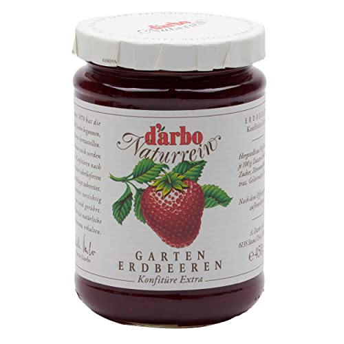 Food-United KONFITÜRE EXTRA ERDBEERE 6x 450g Glas von DARBO Naturrein fruchtiger Gartenerdbeeren fruit jam passend für Frühstück Füllungen Gebäck Erdbeerkuchen Torte Crepes (6) von FOOD-UNITED