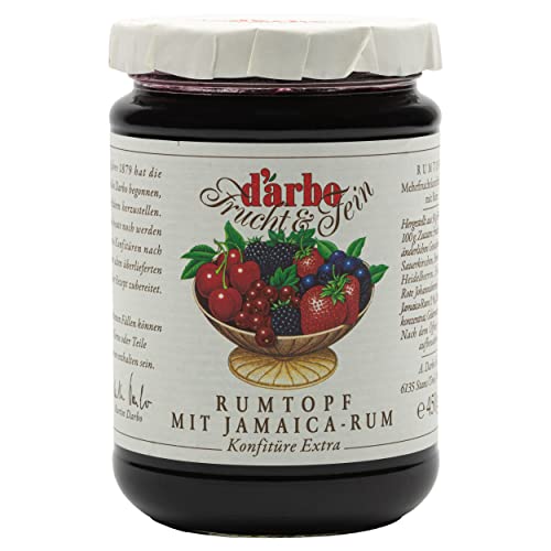 Food-United KONFITÜRE EXTRA RUMTOPF 2x 450g Glas von DARBO Naturrein rum pot jam mit 1% Jamaica Rum passend für Torte Crepes Früchtekuchen Gebäck Füllungen Abendsnacks (2) von FOOD-UNITED