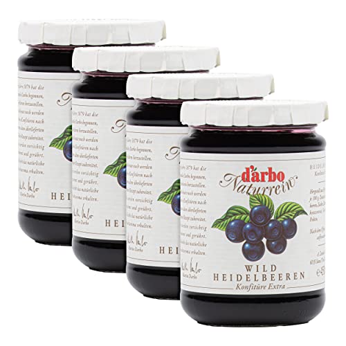 Food-United KONFITÜRE EXTRA Wild-Heidelbeere 2x 450g Glas von DARBO Naturrein bluberry jam Blaubeerkonfitüre passend für Frühstück Waldbeer-Kuchen Schwarzbeer-Füllungen Wildbeer-Gebäck (2) von FOOD-UNITED