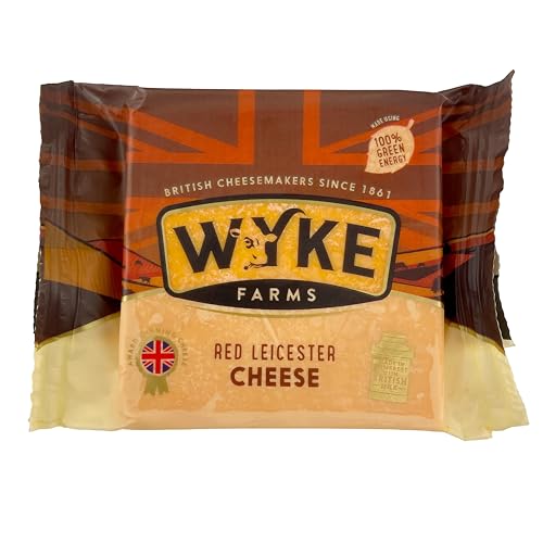 Food-United LEICESTER-RED-KÄSE 200g Stück von WYKE Farms mature Leicestershire cheese Cheddar Alternative englischer Hartkäse 10 Monate gereift perfekt zu Burger Sandwich Fondue Käseplatten Gratin von FOOD-UNITED