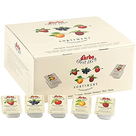 Food-United MINI-KONFITÜRE Extra APRIKOSE MARILLE naturrein Set 60x 28g fruchtiger-Brot-Aufstrich von DARBO für Aprikosen- Marillen-Füllungen-Gebäck Kuchen-Plätzchen von FOOD-UNITED