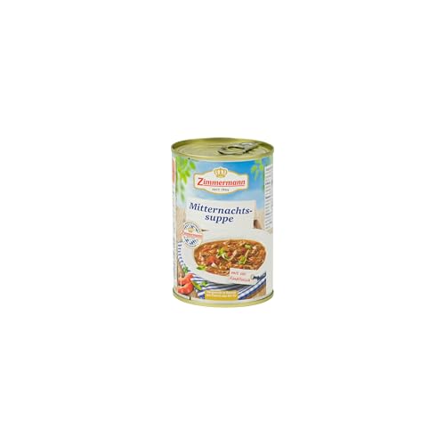 Food-United MITTERNACHTS SUPPE 400ml Dose | herzhaft | würzig | aus Bayern von ZIMMERMANN | bayerische Spezialität | Rindergulasch-Suppe mit Paprika Zwiebel Karotten von FOOD-UNITED