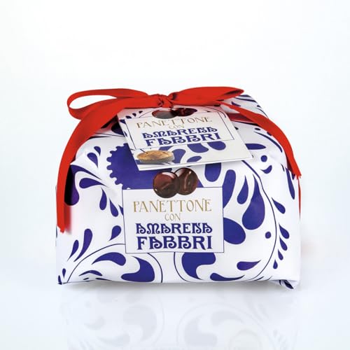 Food-United PANETTONE 2x500g | Hefekuchen mit kandierten Amarena-Kirschen | FABBRI 1905 | panettone con amarene dall'Italia | als Geschenk-Idee o. als Alternative zu Weihnachtskuchen Christstollen (2) von FOOD-UNITED