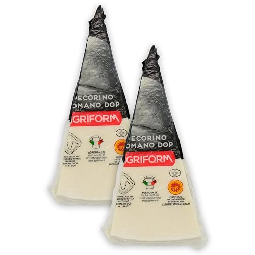 Food-United PECORINO ROMANO DOP 2x 200g Stück | italienischer Schafskäse | Hartkäse | formaggio-pecorino-tradizionale | AGRIFORM | würzig leicht-pikant | passend für Pizza Pasta Risotto Ciabatta (2) von FOOD-UNITED