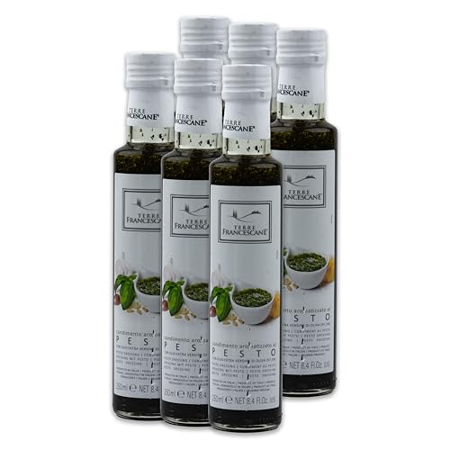 Food-United PESTO DRESSING ÖL 250ml | italienisches Olivenöl extra nativ | 0,8% Säure | Pesto-Aroma | Pesto-Geschmack | von TERRE FRANCESCANE | perfekt zu Salate Pasta Risotto Bruschetta (4) von FOOD-UNITED