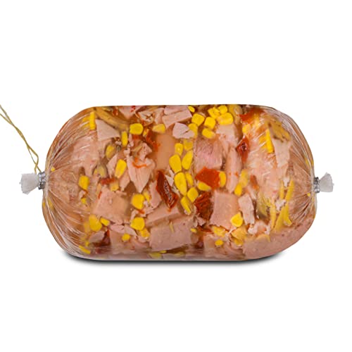 Food-United SCHINKEN-SÜLZE-WURST ca. 1500g große Sulz-Presswurst in Aspik bekannt als Presskopf-Wurst Schweine-Fleisch-Delikatess-Sülze mit Kochschinken und Gemüse für Bratkartoffeln Grünkohl von FOOD-UNITED