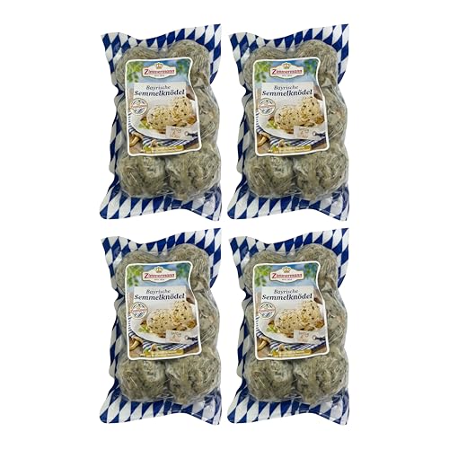 Food-United SEMMELKNÖDEL 4x400g | 24 Stück | echt bayrisch | luftig | locker | aus Bayern von ZIMMERMANN | bayerische Spezialität | traditionelle Suppeneinlage | zu Kartoffelpüree Sauerkraut von FOOD-UNITED