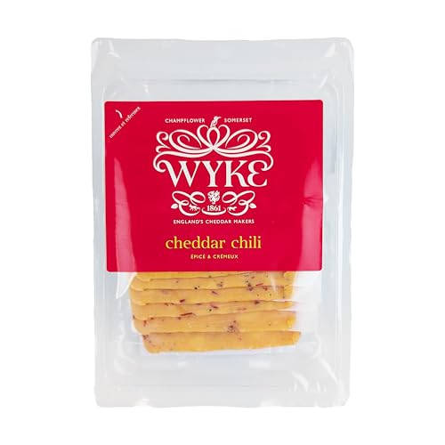 Food-United Spicy-CHEDDAR-KÄSE 6 Scheiben 160g von WYKE Farms cheddar cheese leicht scharf englischer Hartkäse ideal zu Toasties Burger Sandwiches Wraps Saucen Käseplatten (1) von FOOD-UNITED