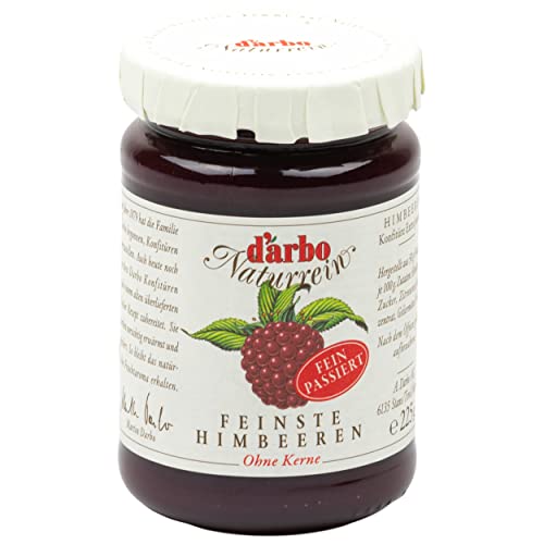 Food-United passierte KONFITÜRE EXTRA Himbeere passiert 6x 225g Single-Glas von DARBO Naturrein raspberry jam Himbeerkonfitüre passend für ein Single-Frühstück Füllungen Himbeerkuchen (6) von FOOD-UNITED