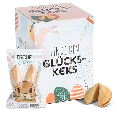 FOOD crew 10x Glückskekse Ostern - Ostersüßigkeiten - Glückskeks Einzeln Verpackt - Glückskekse mit Sprüchen Deutsch - Ostergeschenke - Vegane Süßigkeiten - Ostern Mitgebsel - Ostern Geschenke Kinder von FOOD crew