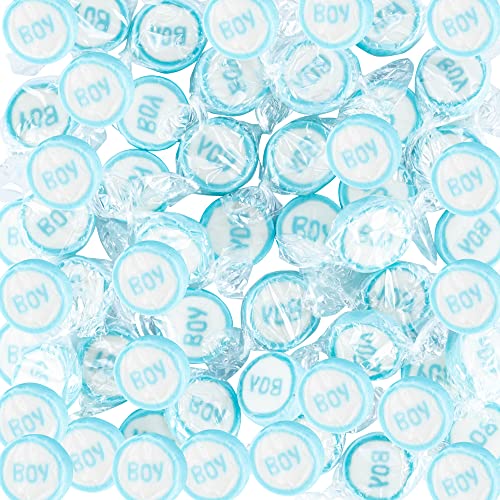 FOOD crew Rock Bonbons BOY - 500 g Rocks bonbon - Großpackung – Gender Reveal Party Deko Geschenke Baby Shower Deko Geburt Taufe – Handgemachte Bonbons einzeln verpackt von FOOD crew