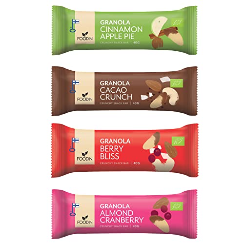 FOODIN Müsliriegel, Nussmischung, 8er-Pack, Süßes & Snacks, 100% Bio, Glutenfrei und milchfrei für gesunde Snacks (Mix 8-pack) von FOODIN