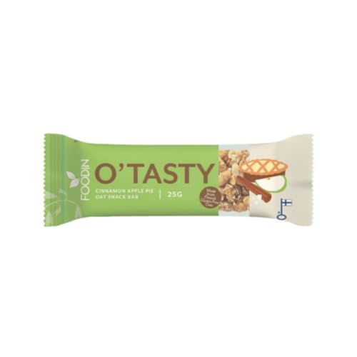 FOODIN O Tasty Haferriegel Zimt Apfelkuchen Geschmack - 25gx15, Proteinriegel, Haferriegel süß & Snacks mit wenig Zucker, glutenfrei, Müsli & Energieriegel für Snacks von FOODIN