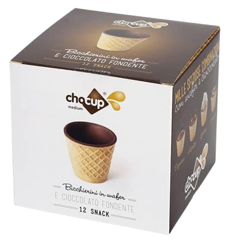 FOODRINKS CHOCUP MEDIUM 60ml - 12 SNACKBECHER IN WAFFEL UND DUNKLER SCHOKOLADE 200g von FOODRINKS