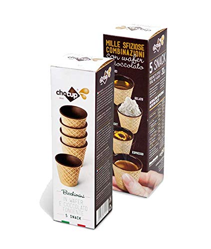 FOODRINKS CHOCUP MINI 30ml - 5 SNACKBECHER IN WAFFEL UND DUNKLER SCHOKOLADE 31g von FOODRINKS