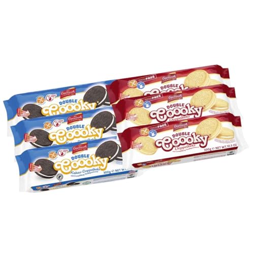 Coppenrath Double Coooky glutenfrei Doppelkeks Vanille & Kakao 2 x (3 x 300 g) von FOOODY 4U SINCE 2020 DEIN ONLINE KIOSK