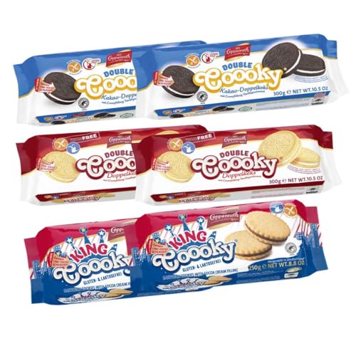 Coppenrath Set glutenfrei 2 x King Coooky, 2 x Double Coooky Vanille, 2 x Double Coooky Kakao von FOOODY 4U SINCE 2020 DEIN ONLINE KIOSK