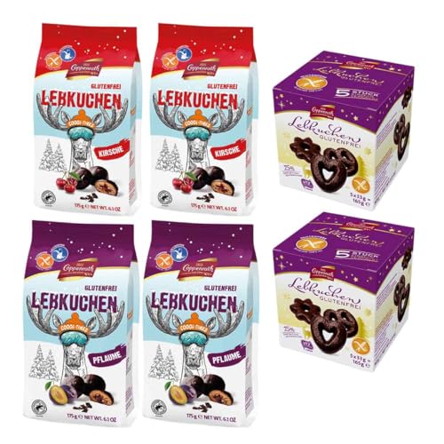 Coppenrath glutenfreies Lebkuchen Set 6er: 2 x Lebkuchen Kirsche, 2 x Lebkuchen Pflaume, 2 x Lebkkuchen Klassik von FOOODY 4U SINCE 2020 DEIN ONLINE KIOSK