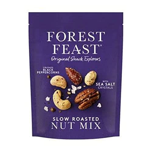 Forest Feast Langsam geröstete Nussmischung mit zerkleinerten schwarzen Pfefferkörnern und Meersalzkristallen, 120 g von FOREST FEAST