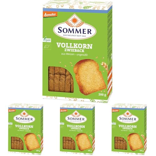 Sommer Weizen Vollkorn Zwieback, 200 g (Packung mit 4) von FOXCUP