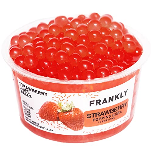 FRANKLY Popping Boba - Für Bubble Tea, Joghurt, Kuchen und Desserts (Erdbeere, 450g) von FRANKLY