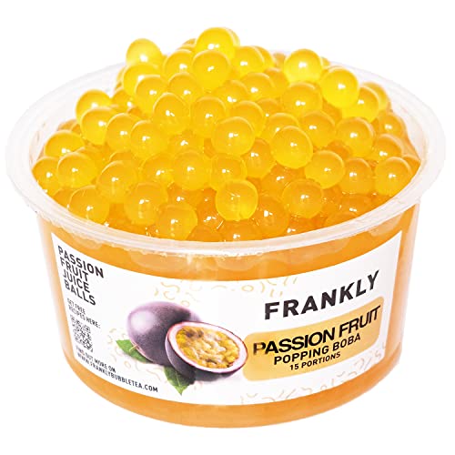 FRANKLY Popping Boba - Für Bubble Tea, Joghurt, Kuchen und Desserts (Passionsfrucht, 450g) von FRANKLY