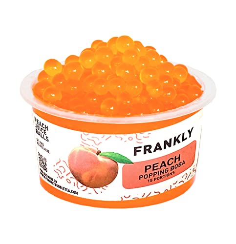 FRANKLY Popping Boba - Für Bubble Tea, Joghurt, Kuchen und Desserts (Pfirsich, 450g) von FRANKLY