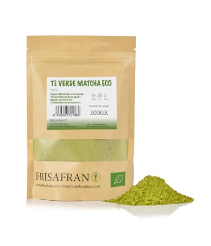 FRISAFRAN | Bio Matcha Latte Pulver 100g | Matcha Tee Pulver | Original Matcha Grüntee | Ceremonial Grade | Grüner Tee | natürlicher Matcha-Tee | Matcha-Pulver | Matcha ohne Zusatzstoffe | Veganer von FRISAFRAN