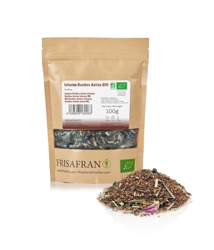 FRISAFRAN | Bio Antioxidans Rooibos Infusion 100g | Rooibos | roibos du | Entspannendes Getränk | Sinneserfahrung | Einzigartiger Geschmack | Natürliche | Koffeinfreier Tee | Feuchtigkeitsspendend von FRISAFRAN