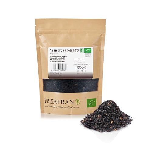 FRISAFRAN | Bio Zimt Schwarztee Bulk 200g | Antioxidans | Energetisierend | Entzündungshemmend | Zimt-Chai-Schwarztee | entkoffeinierter Tee | Zimttee | Tee | natürlich | keine Zusatzstoffe von FRISAFRAN