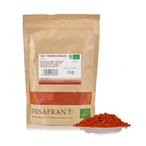 FRISAFRAN | Cayenne Pfeffer gemahlen BIO 1kg | Cayenne Pulver | Chilipulver | Reiner Cayennepfeffer | Cayennepfefferpulver | Intensiver Geschmack | ohne Zusätze | natürlich | Ideal zum Würzen von FRISAFRAN