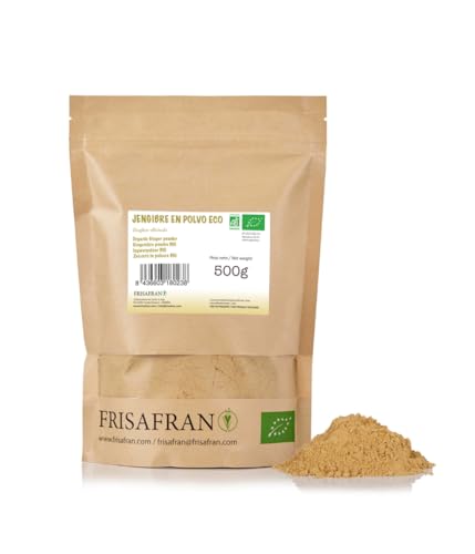 FRISAFRAN | Ingwer Gemahlen BIO | 500g | Ingwerpulver | Getrockneter Ingwer | Ingwer Bio Pulver | Ingwer Gewürz | Ingwer Gemahlen Bio | Gemahlener Ingwer von FRISAFRAN