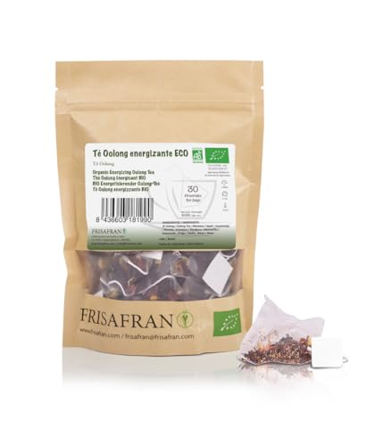 FRISAFRAN | Umweltfreundlicher energetisierender Oolong-Tee in Pyramiden 30Uds | 60g | entschlackend | Verjüngung | Oolong Tee | Authentischer blauer Oolong-Tee | Oolong-Kräuteraufguss | antioxidativ von FRISAFRAN