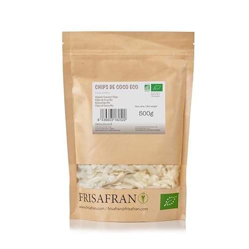 FRISAFRAN - Ökologische getrocknete Kokosnuss-Chips | ungesüßt | ungeröstet - 500 g von FRISAFRAN