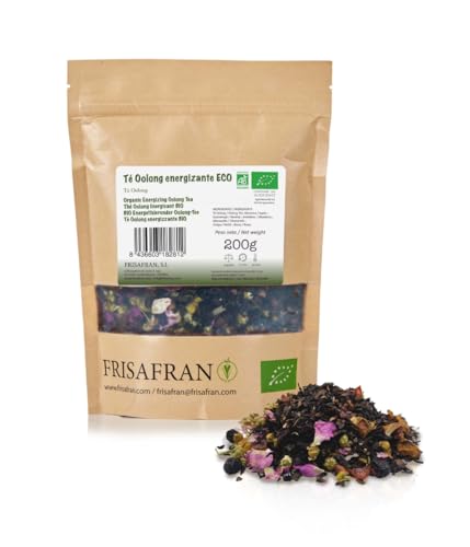 FRISAFRAN | Oolong Bio Energie Tee 200g | Reinigend | Verjüngend | Oolong Tee | Teeblätter | Oolong Tee Lose | Oolong Tee Beutel | Gesunder Aufguss | Oolong Tee Zum Abnehmen | Oolong-Kräuteraufguss von FRISAFRAN