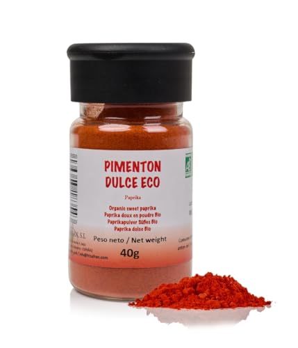 FRISAFRAN | Paprika Edelsüß BIO | 40g | paprika edelsüß gemahlen | Paprikapulver | Paprikapulver süß | Exzellente Qualität und Geschmack | Ideal zum Würzen | Süßes Erlebnis | gewürze | handverlesen von FRISAFRAN