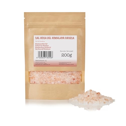 FRISAFRAN | Himalaya Salz Grob 200g | Rosa Kristallsalz Steinsalz grob | himalaya salz | Steinsalz | Natürliche | Feines Himalaya | Rosasalz | Feines Himalaya | Rosasalz | grobes salz für salzmühle von FRISAFRAN