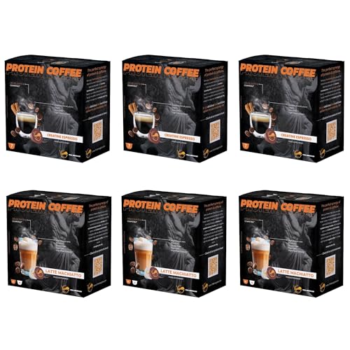 Protein Macchiato (3 x 7) + Creatine Espresso (3 x 7) – Kaffee mit Hohem Proteingehalt & Espresso für Leistungssteigerung (6 Boxen) von FROL Explorer Ltd