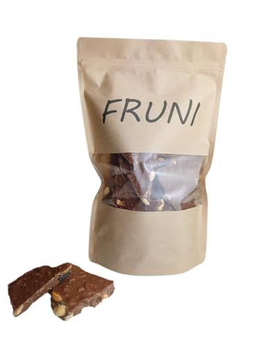 FRUNI Bruchschokolade Vollmilch | Schokolade mit verschiedenen Nüssen, Früchten, Pretzel, Lebkuchen und Lakritz (1000g) von FRUNI