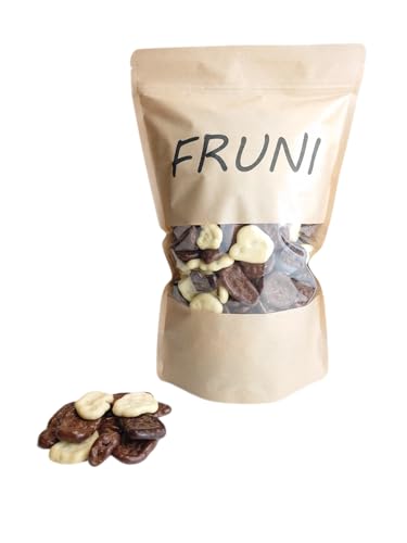 FRUNI Schoko Bananen Mix | Schokolierte Bananen Chips | 1 KG von FRUNI