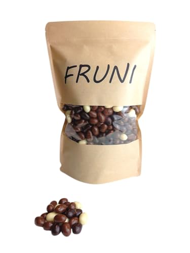 FRUNI Schoko Erdnuss Mix | Erdnusskerne in Vollmilch-, Zartbitter und Weißer Schokolade 1 KG von FRUNI