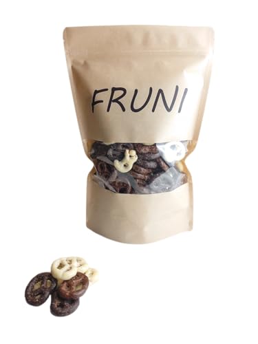 FRUNI Schoko Pretzel Mix | Pretzeln überzogen mit Vollmilch-, Zartbitter- und weißer Schokolade (1000g) von FRUNI